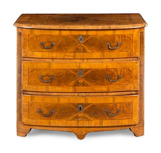 A Continental Burlwood Commode