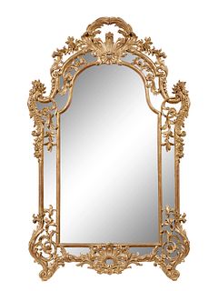 A Pair of Rococo Revival Giltwood Mirrors