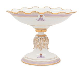 A Russian Porcelain Tazza from the Everyday Service of Grand Duke Alexander Alexandrovich