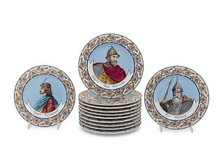 A Set of Twelve Russian Portrait Plates