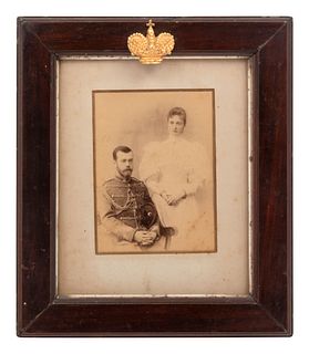 A Russian Imperial Presentation Photograph of Nicholas II and Alexandra Feodorovna