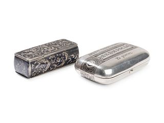 Two Russian Niello Silver Cases