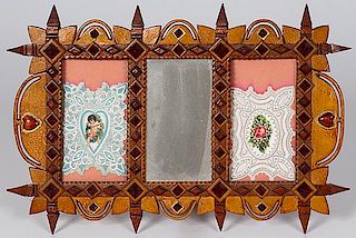 Folk Art Frame and Hand Mirror 