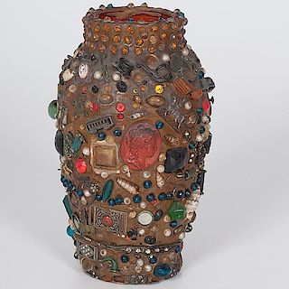 Folk Art Memory Vase 