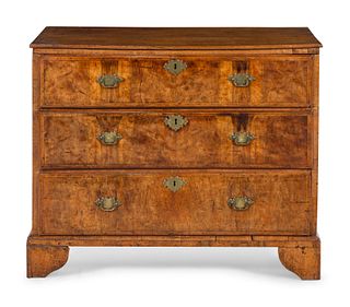 A George III Walnut and Oak Chest of Drawers