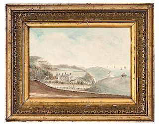 Mt. Vernon Lithograph in Carved Folk Art Frame, Plus 
