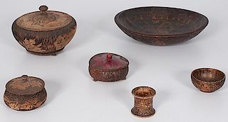 Pyrography Bowls and Lidded Vessels 
