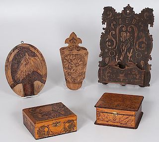 Pyrography Wall Pockets and Boxes, Plus 