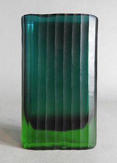 Blown & Hot Worked Glass Vase, Italy, Ca. 1970