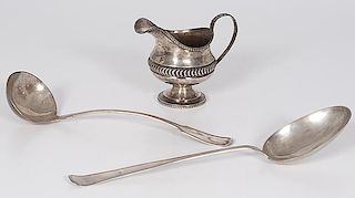 Coin Silver Ladle and Spoon, Plus 