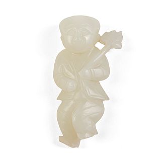 19th c. Chinese Carved White Jade Figure