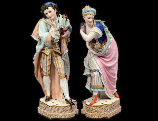 PAIR OF CONTINENTAL BISQUE FIGURES