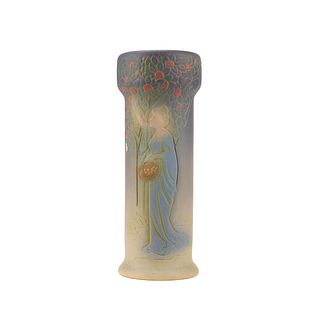 Weller Pottery Art Nouveau Woman by Tree Vase
