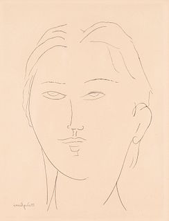 Modigliani Female Head Etching