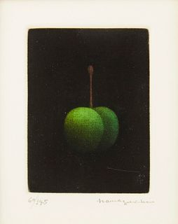 Yozo Hamaguchi Green Cherry Mezzotint 1981-89