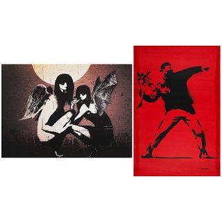 Banksy Angel Demon & Flower Thrower Prints
