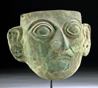 Life-Size Moche Copper Funerary Mask, ex-Sotheby's