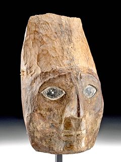 Huari Wood Mummy Mask - A Mesmerizing Countenance