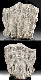 Aztec Stone Palma Fragment w/ Sacrificial Scene