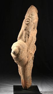 16th C. Nigerian Cross River Stone Monolith- Woman Form