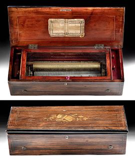 1872 Swiss Wood Huit Airs Music Box - Art Loss