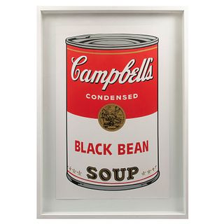 ANDY WARHOL II.44: Campbell's Black Bean Soup. Serigrafía sin número de tiraje. Con sello en la parte posterior. 90 x 57 cm