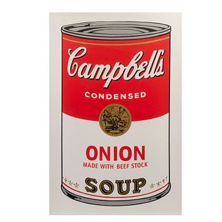ANDY WARHOL. II.47: Campbell's Onion Soup. Serigrafía sin número de tiraje. Con sello en la parte posterior"Fill in your own signature"