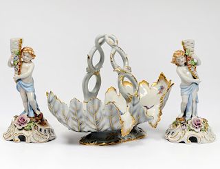PAIR OF SCHIERHOLZ PORCELAIN FIGURAL CANDLE HOLDERS