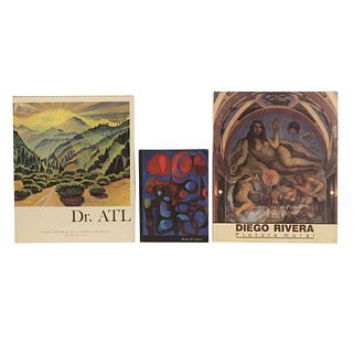LOTE DE LIBROS SOBRE DIEGO RIVERA, PEDRO CORONEL Y DR. ATL. a) Diego Rivera. Pintura Mural. b) Pedro Coronel. Piezas: 3.