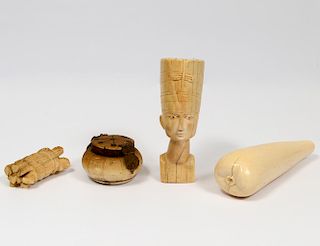 GROUP OF FOUR ASSORTED IVORY STUDIES