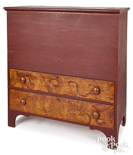 New England painted pine mule chest, early 19th c.