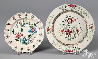 Two Staffordshire salt glaze stoneware plates