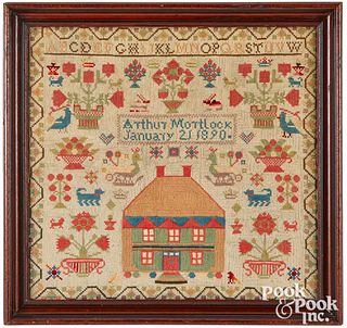 Woolhouse sampler, 1890, wrought by schoolboy
