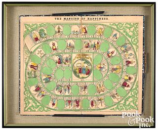 Ives Mansion of Happiness gameboard, ca. 1843