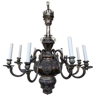 Antique Silver Plated 8 Arm Chandelier