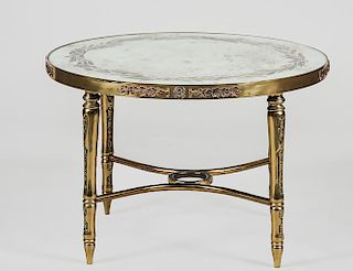 BRASS AND GLASS LOW TABLE
