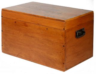 EARLY DOVE TAILED WOODEN STORAGE CHEST