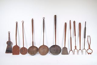(12) EARLY HEARTH UTENSILS