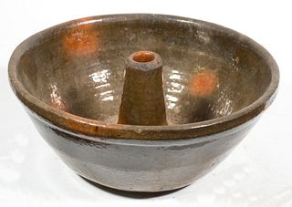 EARLY GLAZED REDWARE FOOD MOLD