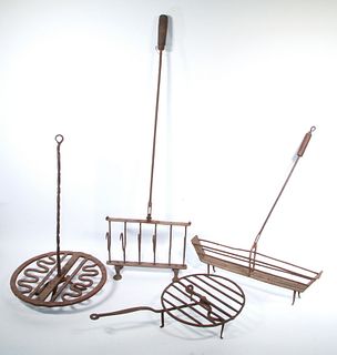(4) IRON HEARTH COOKING TOOLS