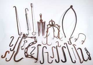 (25) EARLY IRON HEARTH ACCESSORIES