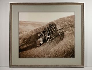 LARGE SCALE FRAMED PHOTO OF CASE TRACTOR
