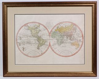 LATE 18TH C. MAP OF THE WORLD