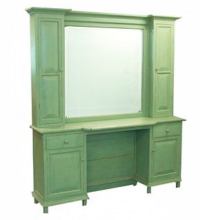 PAINTED PINE TWO-PIECE HUTCH