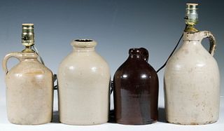COLLECTION OF (4) STONEWARE JUG