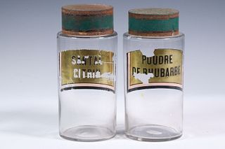 (2) FRENCH GLASS APOTHECARY JARS