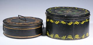 (2) PAINTED TIN BOXES
