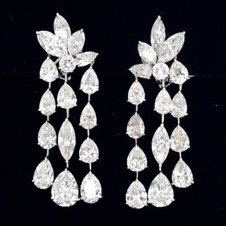 24.22 Ct Diamond Chandelier Earrings