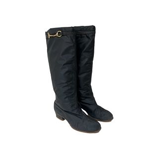 Vintage GUCCI Tall Black Nylon Winter Boots