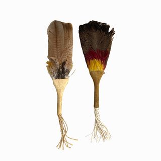 (2) Native American Feather Fans